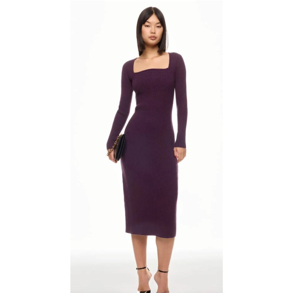 Jason Wu Square Neck Ribbed Knit Midi Dress Size Small ♡Ladies